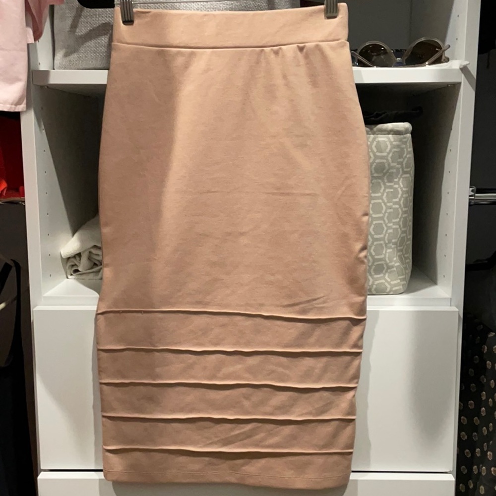 freebird Blush Pink Pencil Skirt